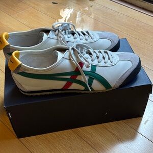 Onitsuka Tiger by Asics Sneakers - White with Green, Red, and Yellow Accents